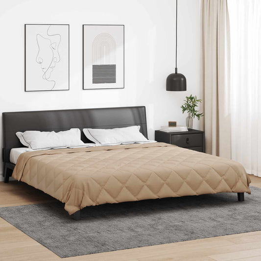 All-Season Duvet Taupe 220 x 260 cm Microfiber
