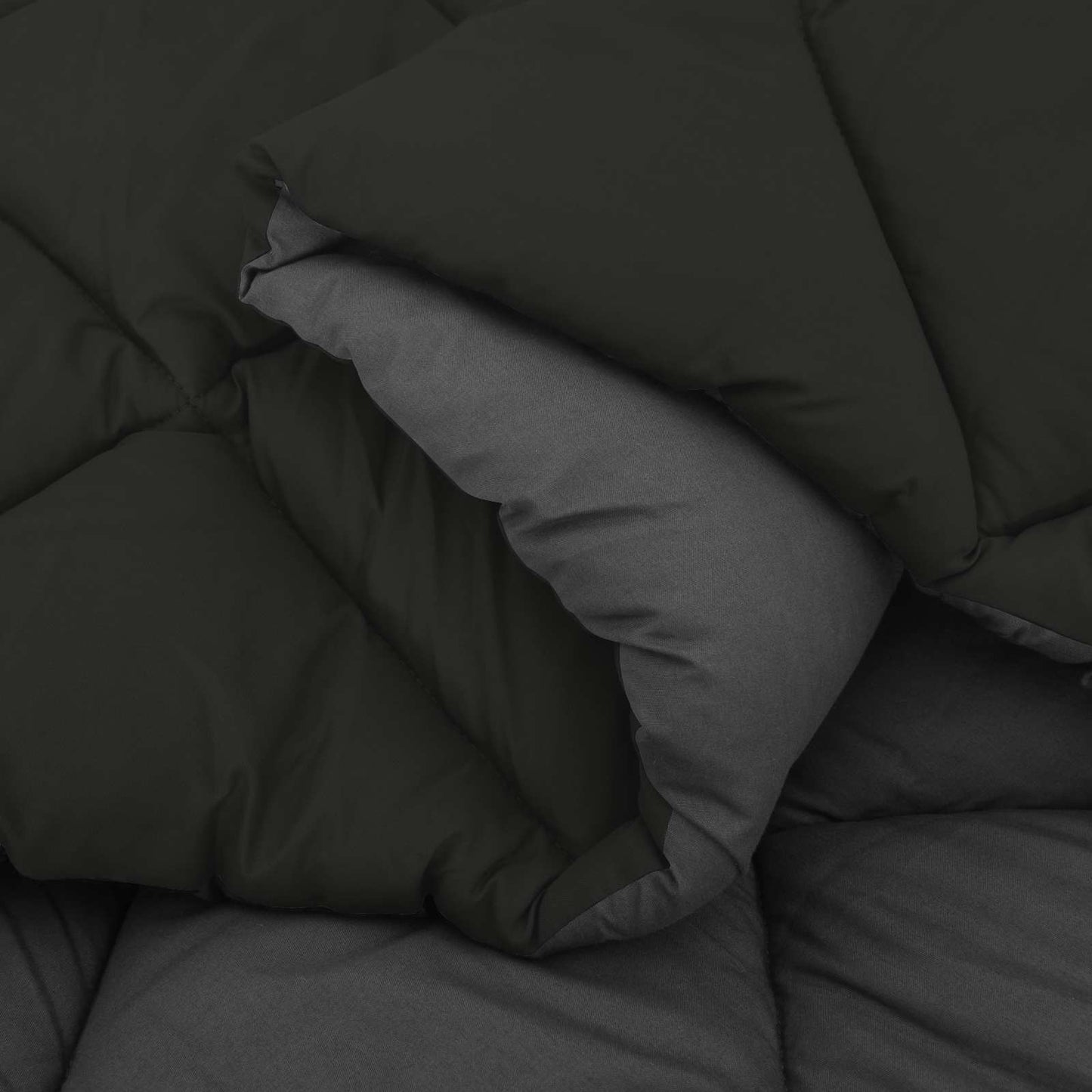 Ganzjahresbettdecke Schwarz und Anthrazit 200 x 155 cm
