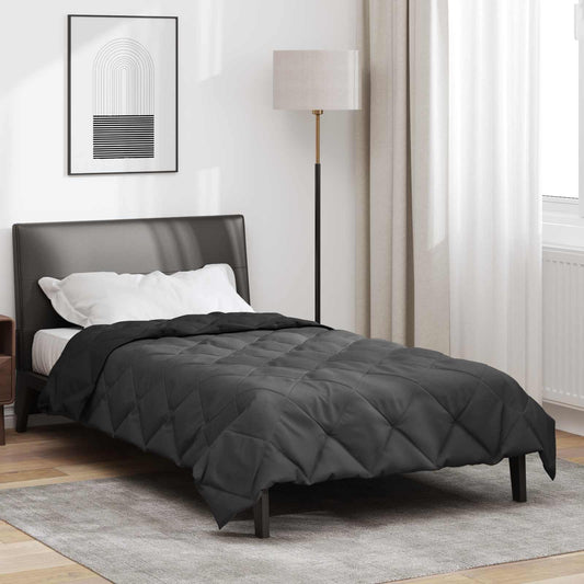 Ganzjahresbettdecke Schwarz und Anthrazit 200 x 155 cm