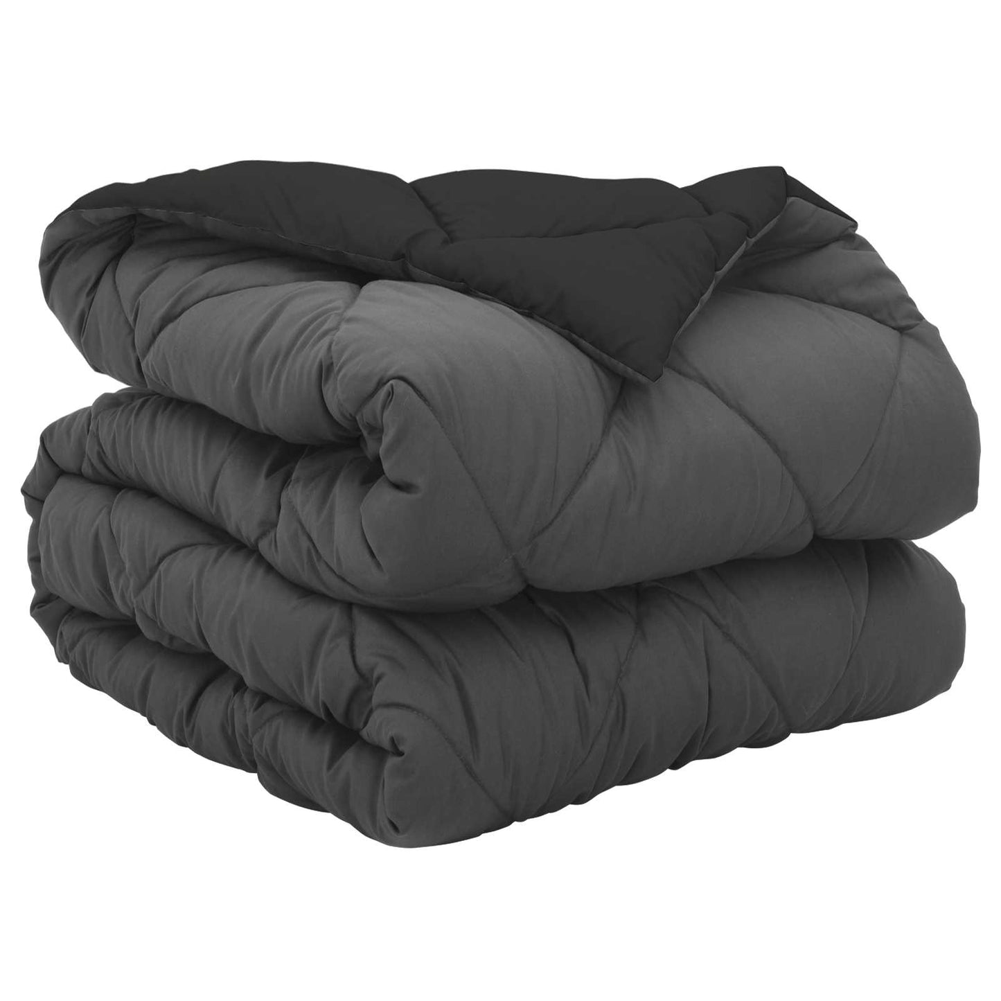 Ganzjahresbettdecke Schwarz und Anthrazit 200 x 155 cm