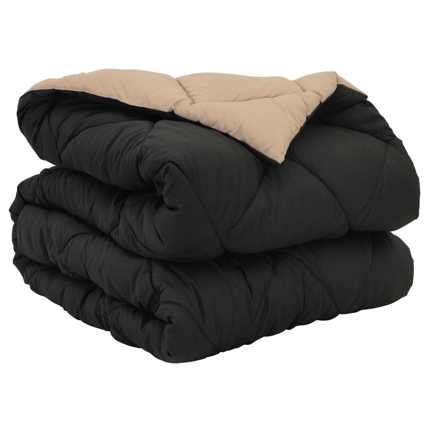 All-Season Duvet Black and Taupe 220 x 135 cm Microfiber