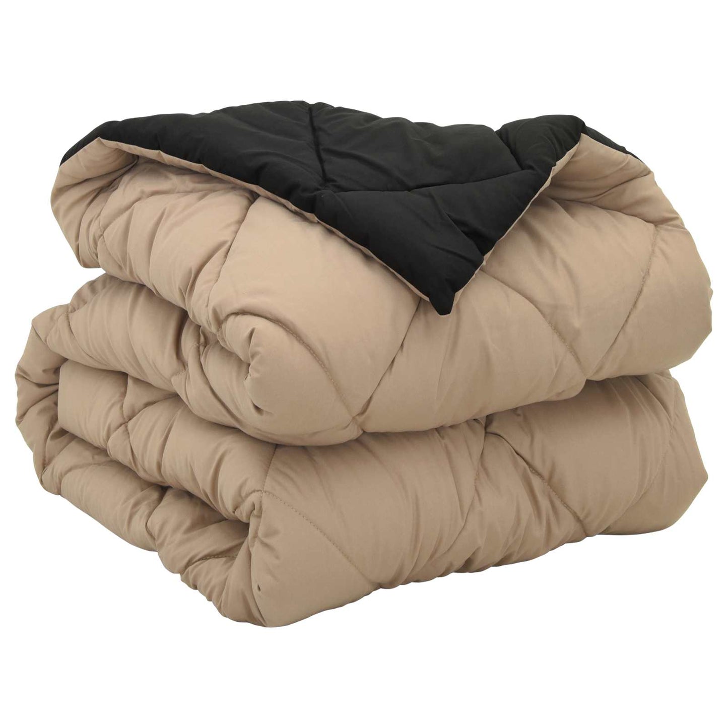 Ganzjahresbettdecke Schwarz und Taupe 220 x 155 cm Mikrofaser