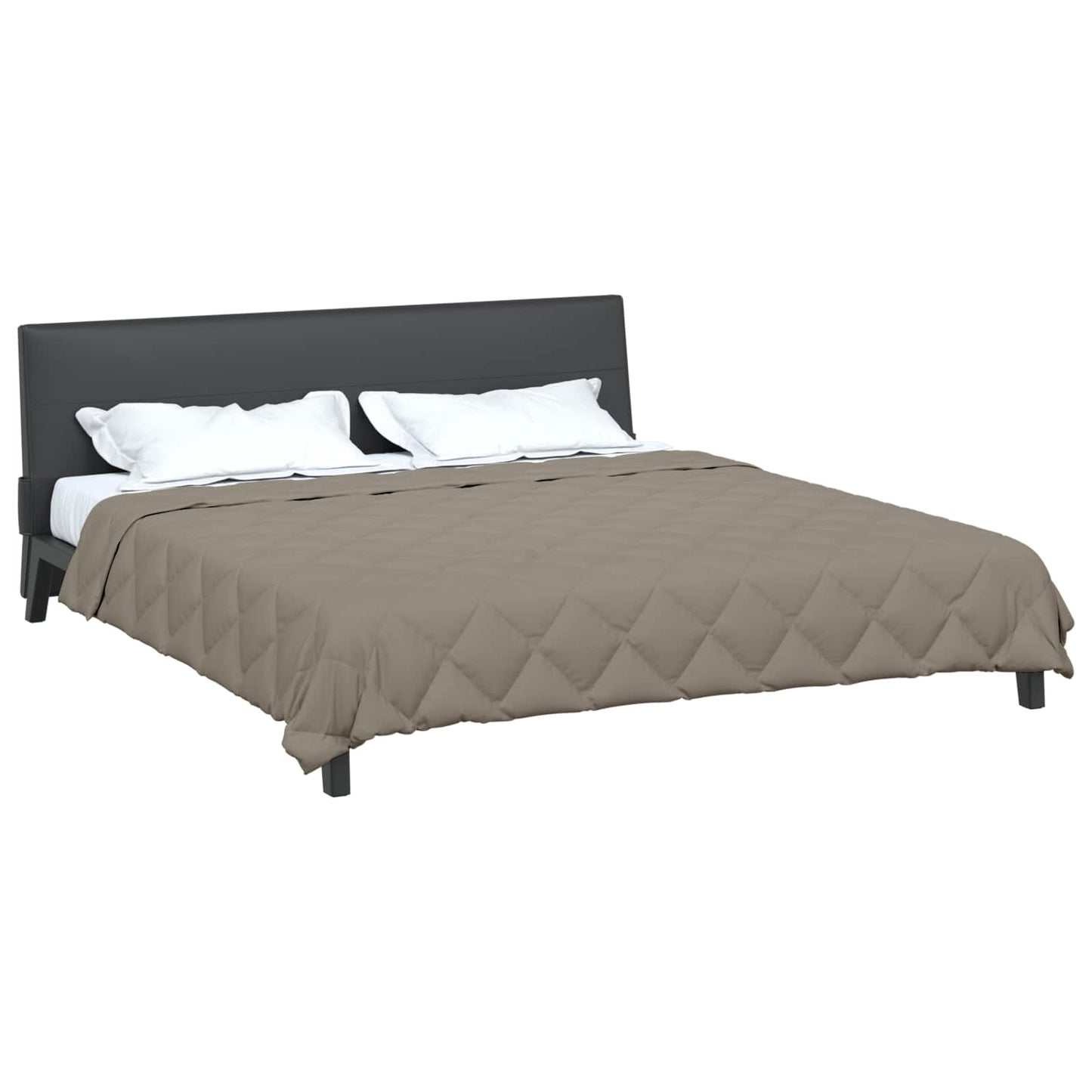 Couette toutes saisons gris clair 240 x 260 cm microfibre