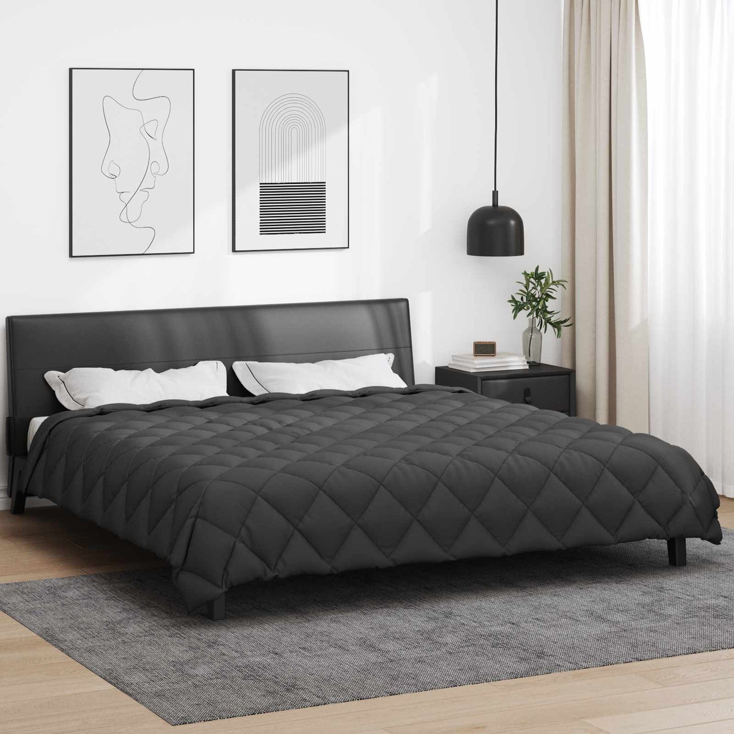 Winterbettdecke Anthrazit 220 x 240 cm Mikrofaser