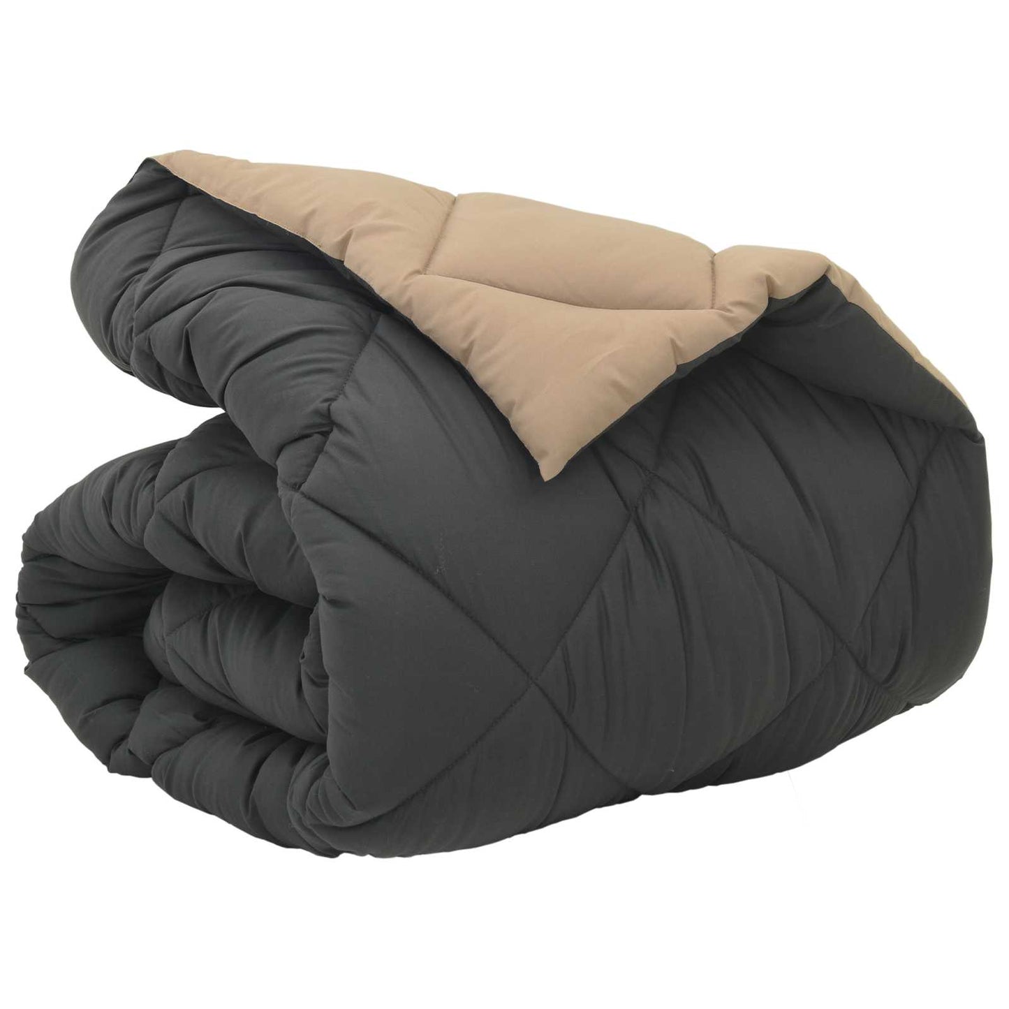 Winter Duvet Anthracite and Taupe 200 x 135 cm Microfiber