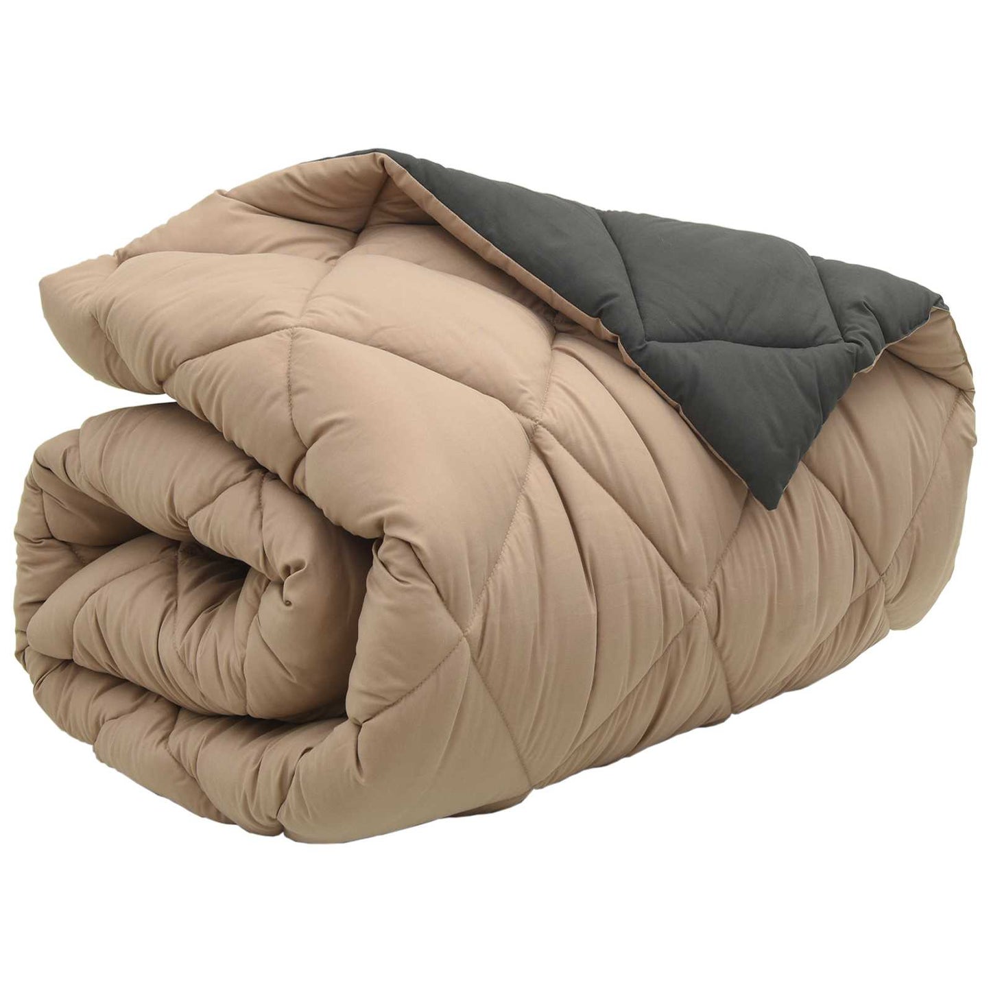 Winter Duvet Anthracite and Taupe 200 x 135 cm Microfiber