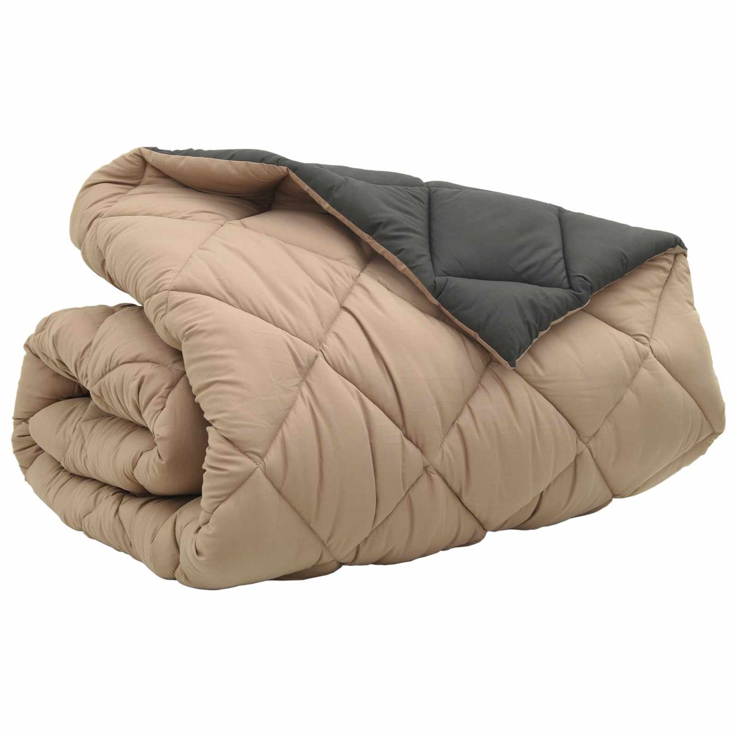 Winter Duvet Anthracite and Taupe 240 x 200 cm Microfiber
