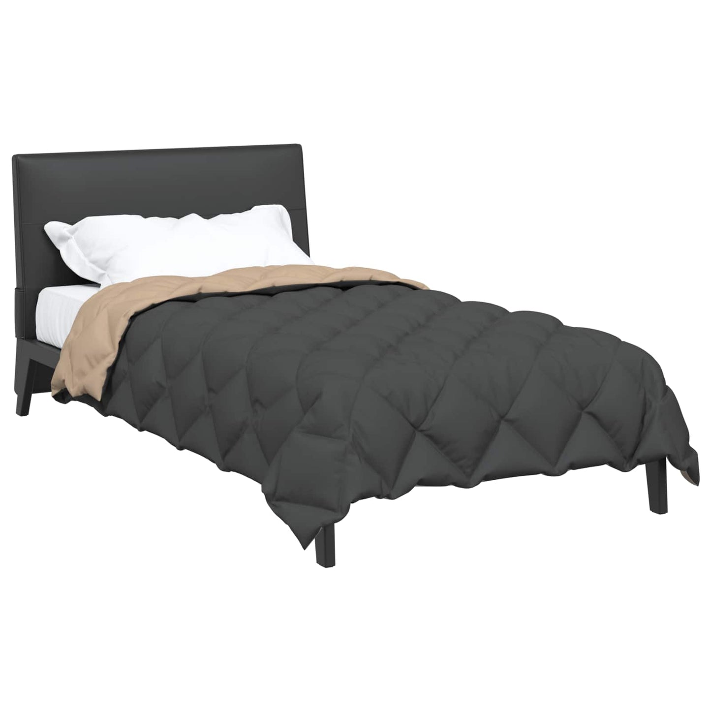 Winter Duvet Anthracite and Taupe 220 x 140 cm Microfiber