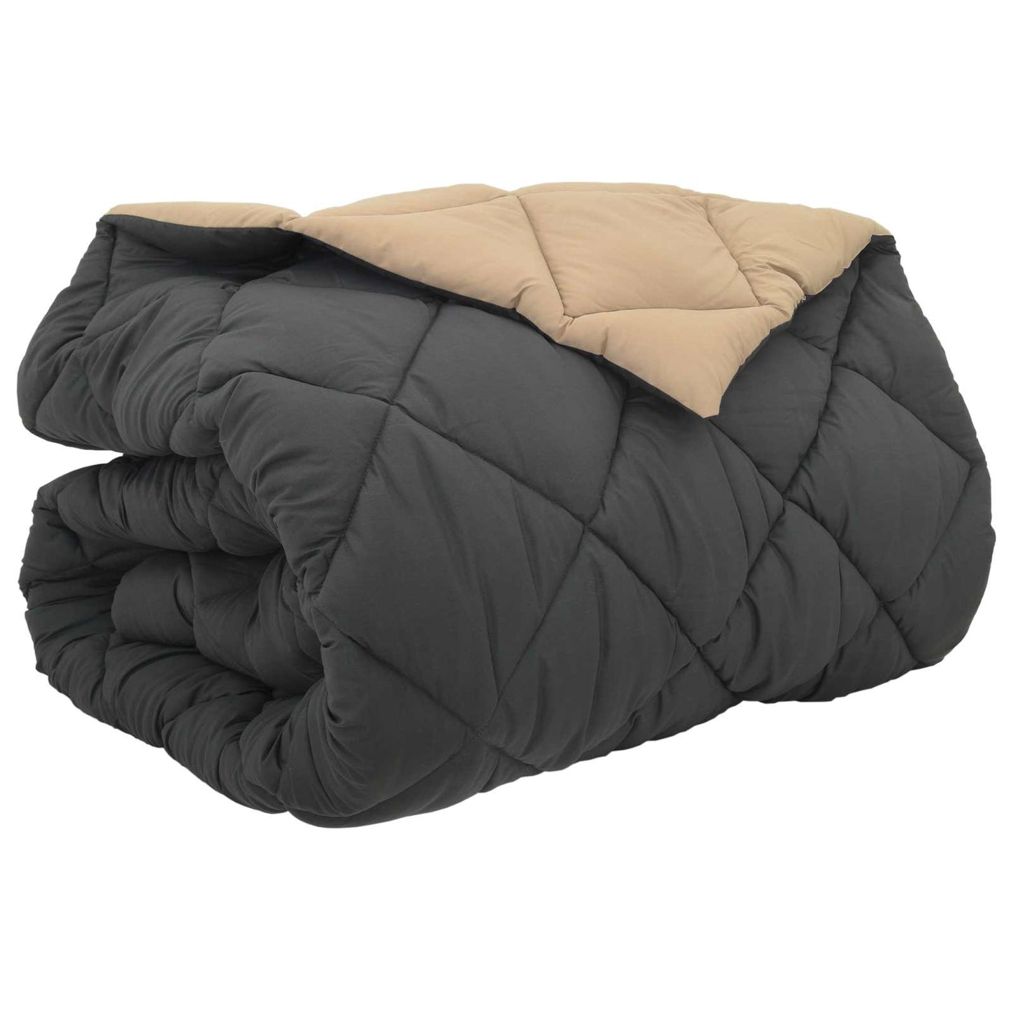 Winterbettdecke Anthrazit und Taupe 220 x 200 cm Mikrofaser