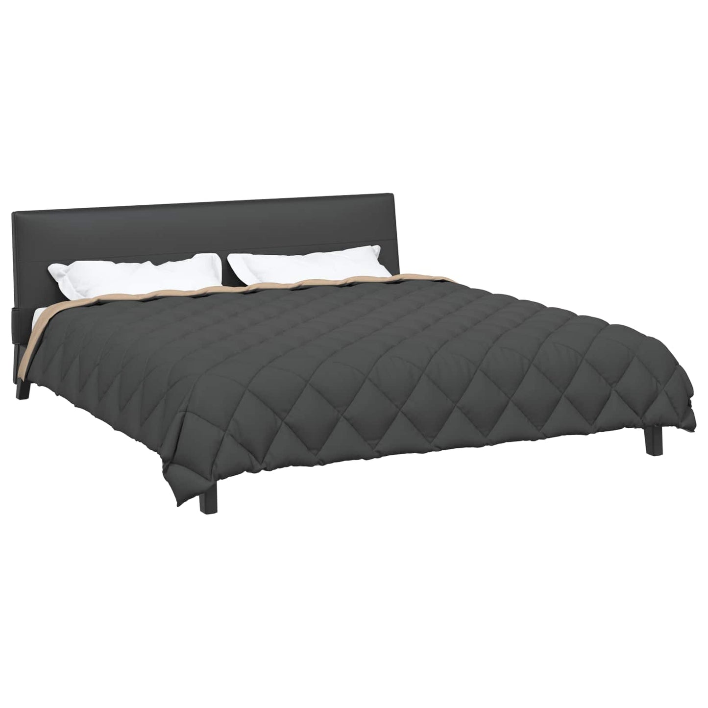 Winterbettdecke Anthrazit und Taupe 220 x 200 cm Mikrofaser