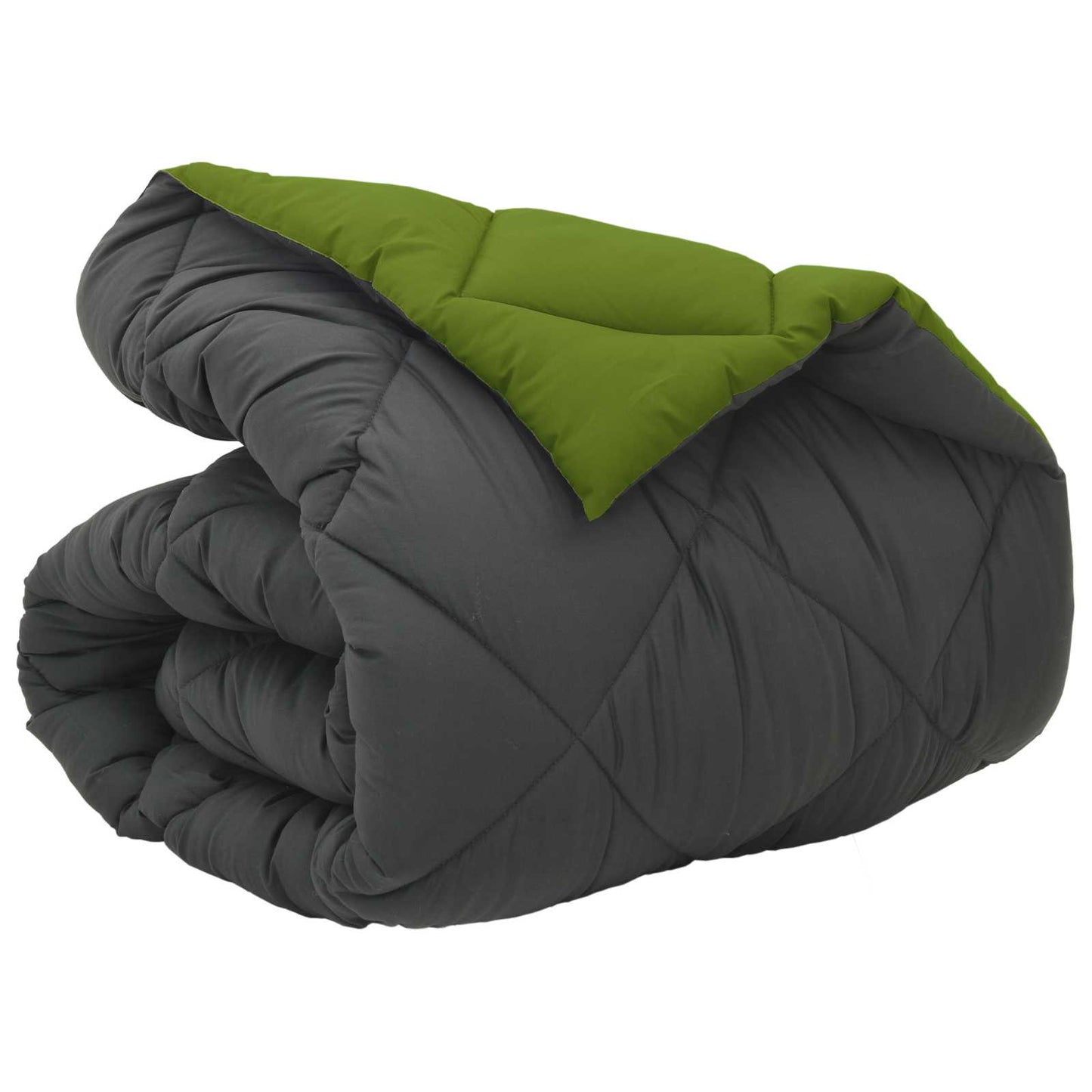Couette d'hiver verte et anthracite 200 x 135 cm microfibre