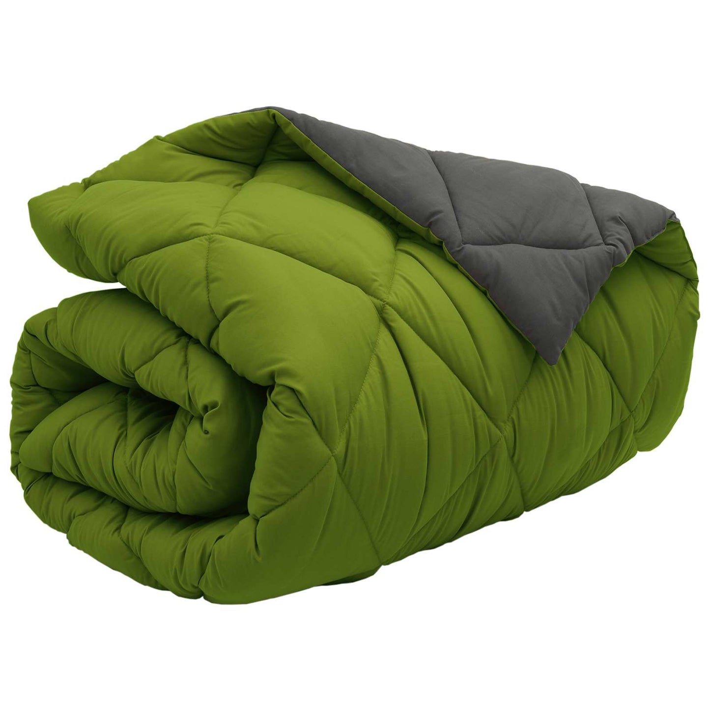 Couette d'hiver verte et anthracite 220 x 140 cm microfibre
