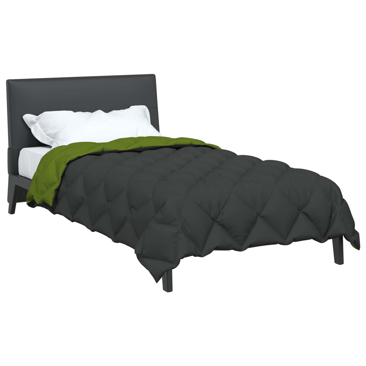 Winterbettdecke Grün und Anthrazit 220 x 155 cm Mikrofaser