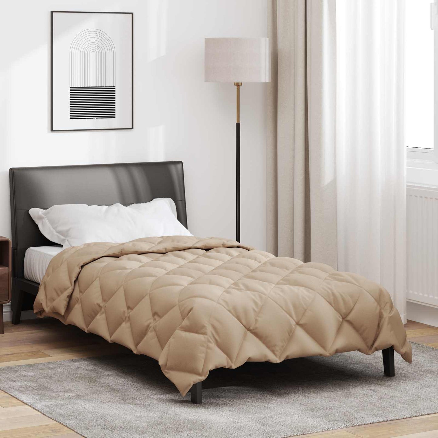 Winter Duvet Taupe 200 x 155 cm Microfiber