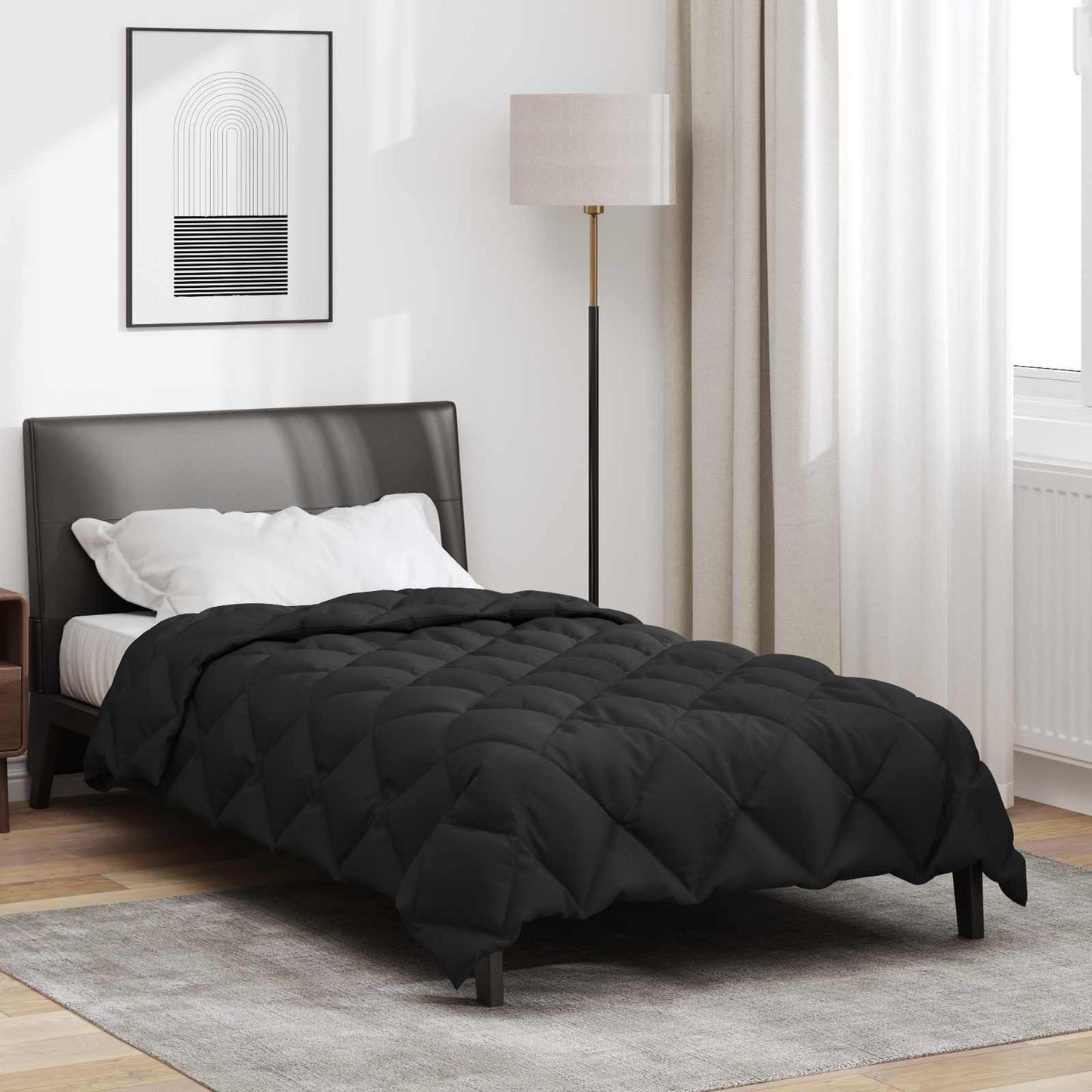 Winter Duvet Black 220 x 155 cm Microfiber
