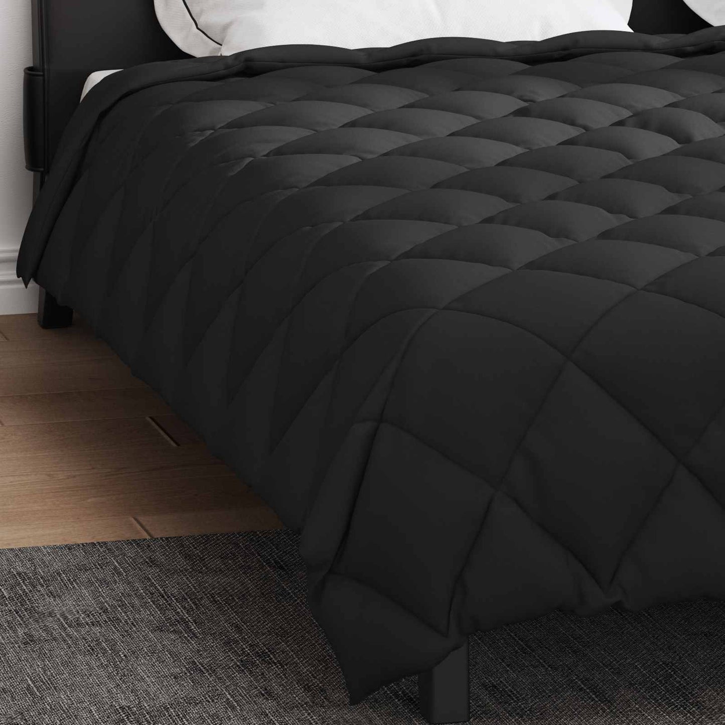 Winterbettdecke Schwarz 220 x 200 cm Mikrofaser