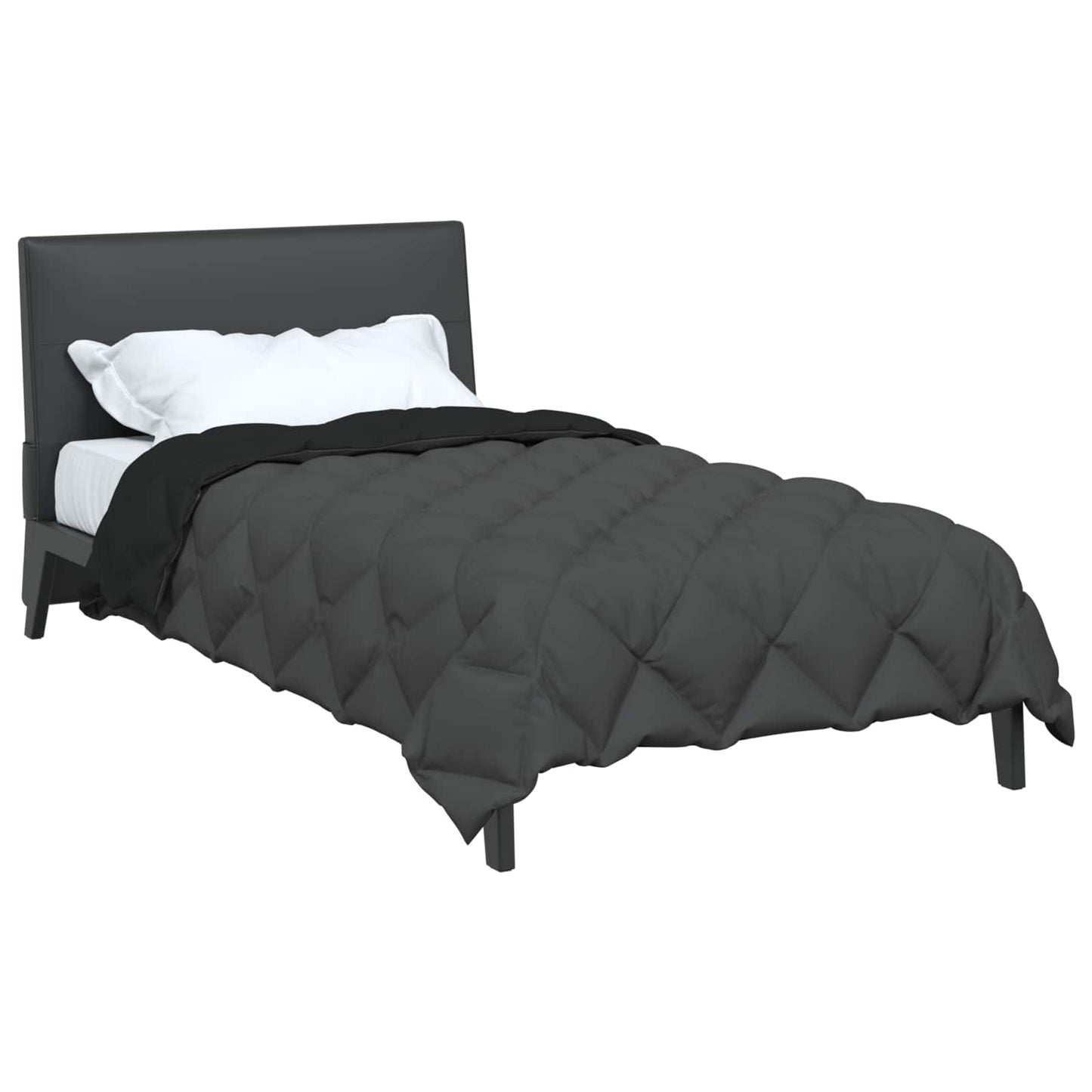 Winter Duvet Black and Anthracite 200 x 140 cm Microfiber