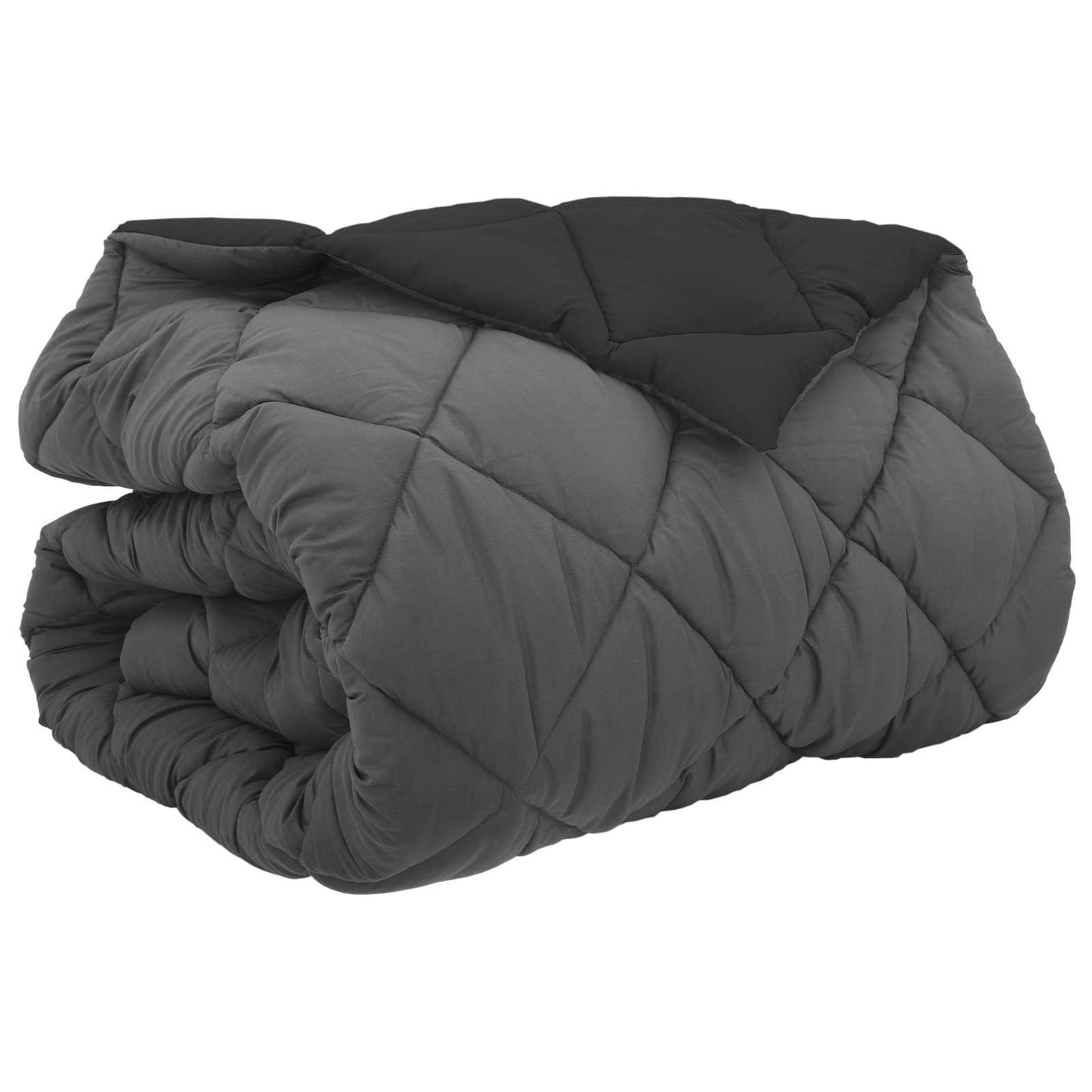 Couette d'hiver noire et anthracite 240 x 200 cm microfibre