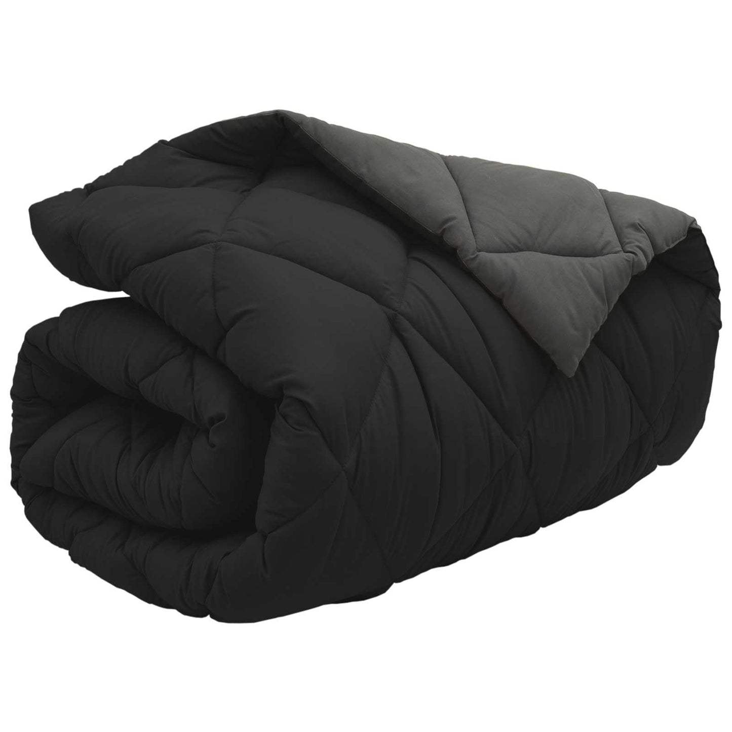 Winter Duvet Black and Anthracite 220 x 135 cm Microfiber