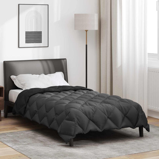 Winter Duvet Black and Anthracite 220 x 140 cm Microfiber
