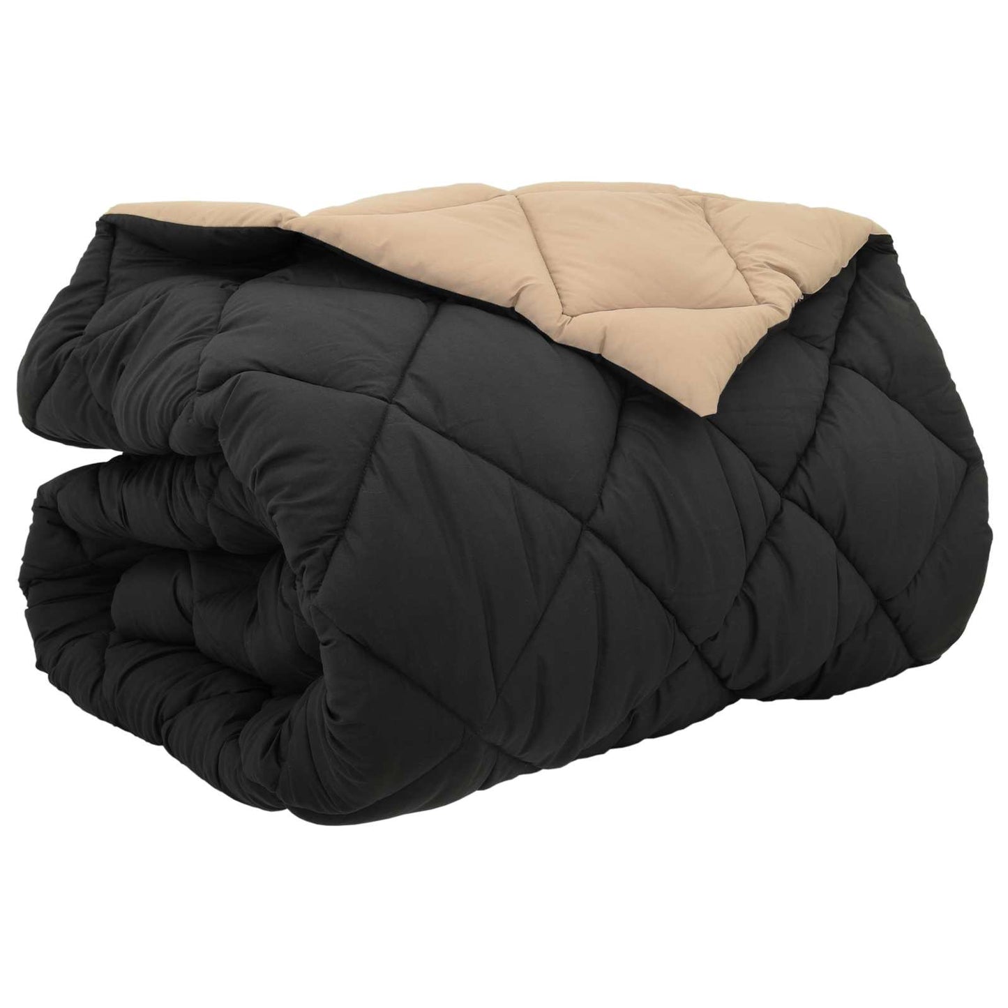 Winterbettdecke Schwarz und Taupe 200 x 200 cm Mikrofaser