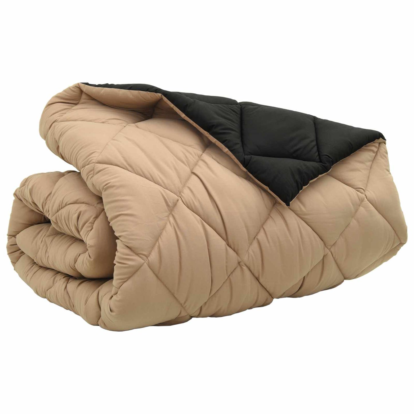 Winterbettdecke Schwarz und Taupe 200 x 200 cm Mikrofaser