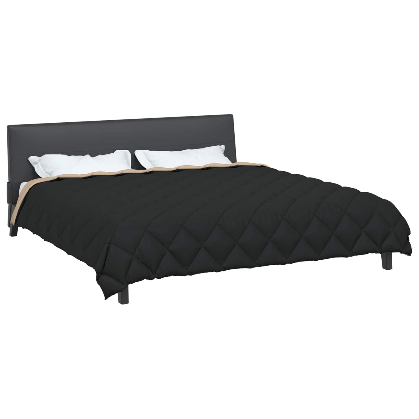 Winterbettdecke Schwarz und Taupe 200 x 200 cm Mikrofaser