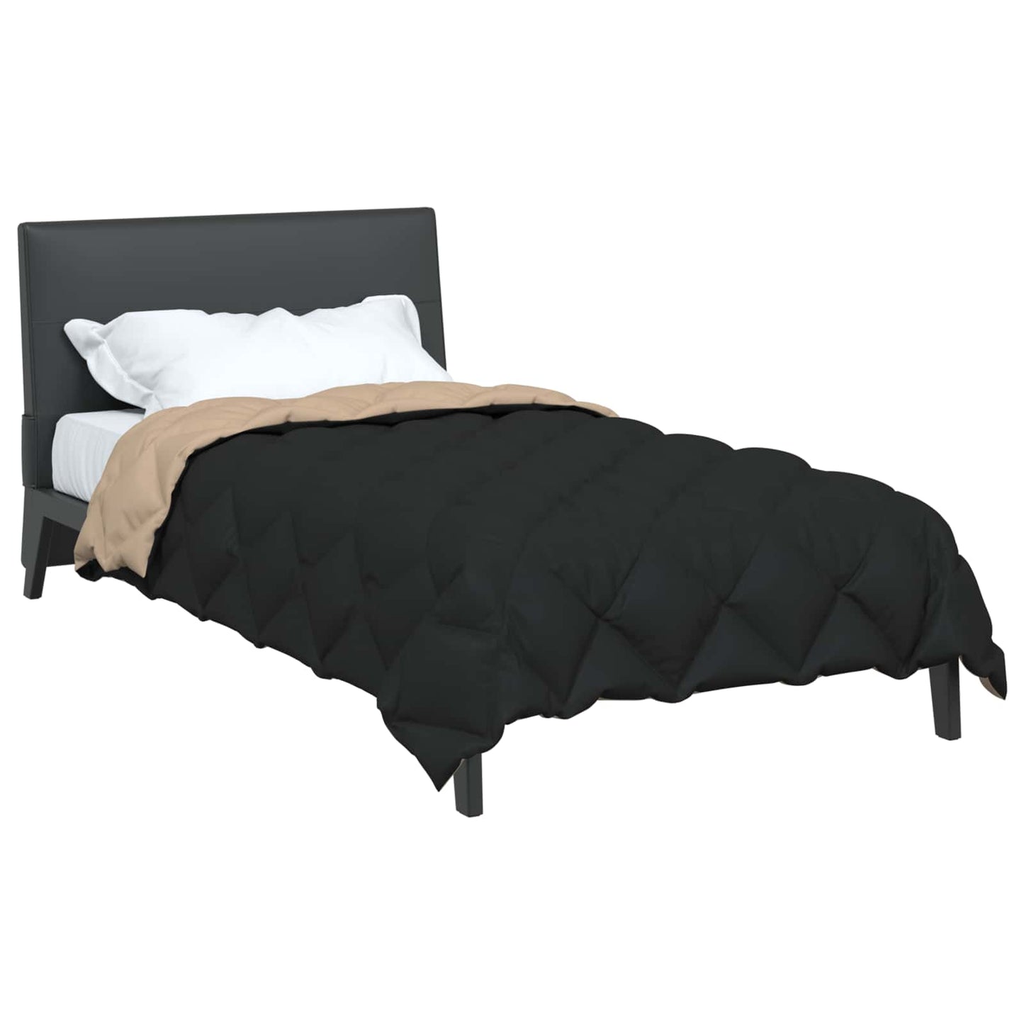 Winterbettdecke Schwarz und Taupe 220 x 135 cm Mikrofaser