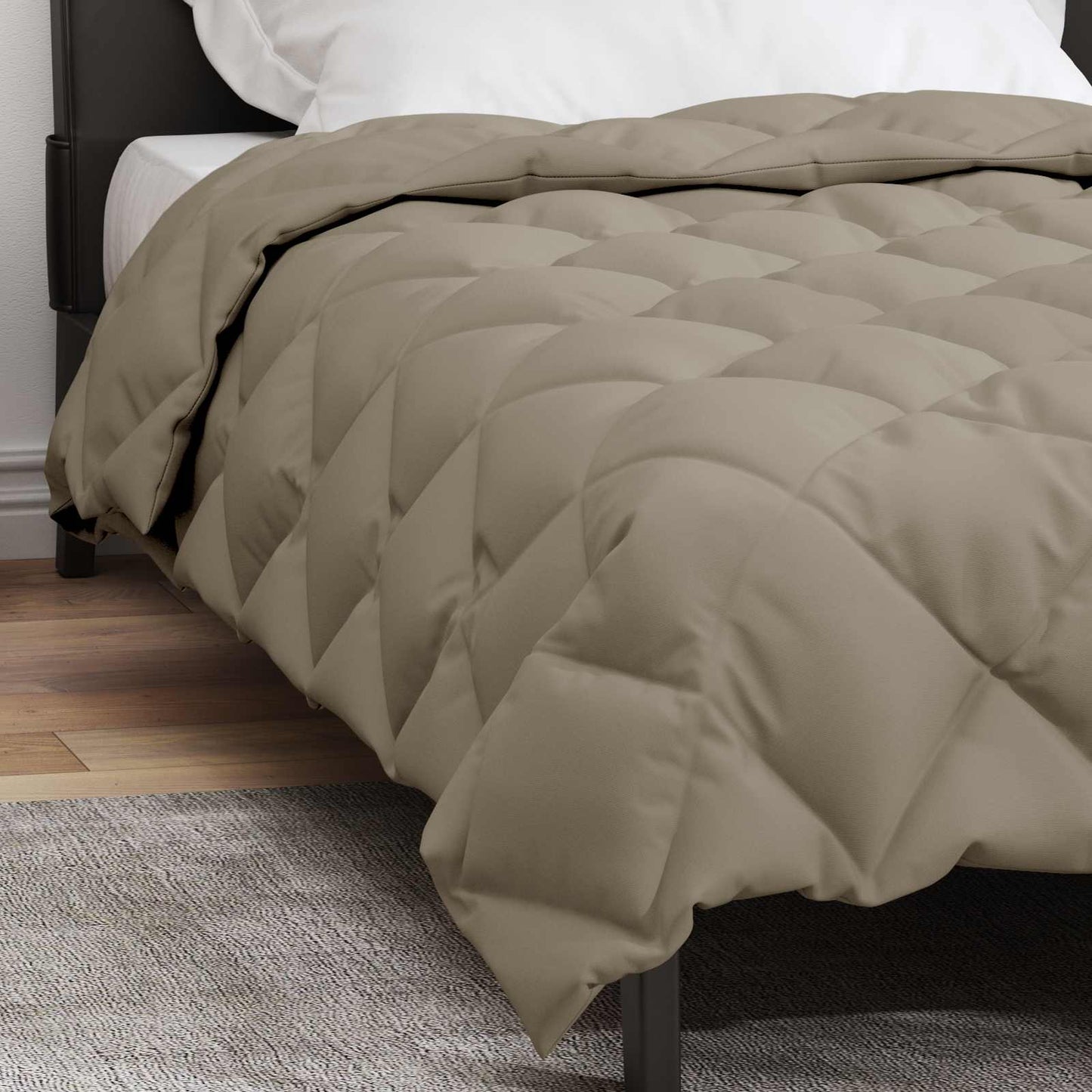 Winterbettdecke Hellgrau 220 x 140 cm Mikrofaser