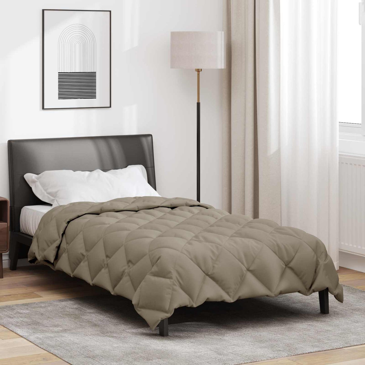 Winterbettdecke Hellgrau 220 x 140 cm Mikrofaser
