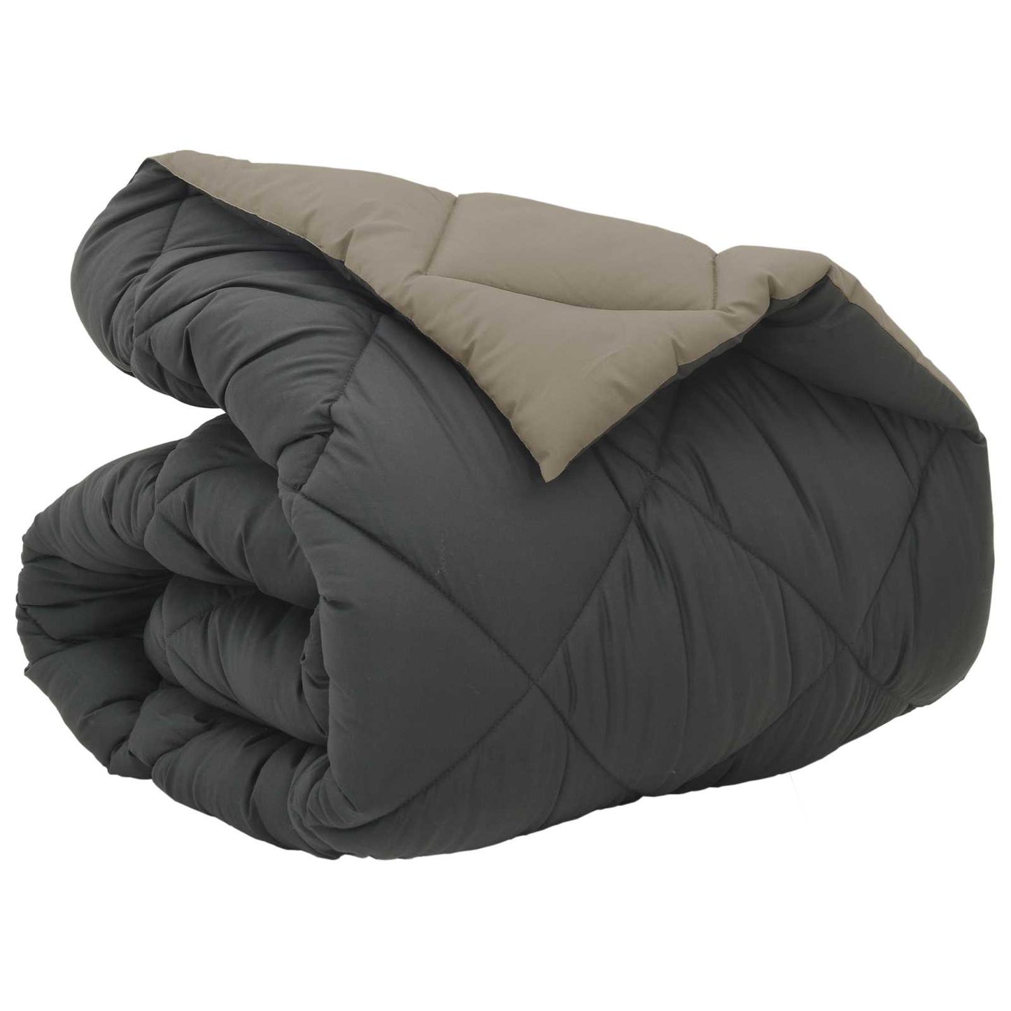 Couette d'hiver gris clair et anthracite 200 x 135 cm microfibre