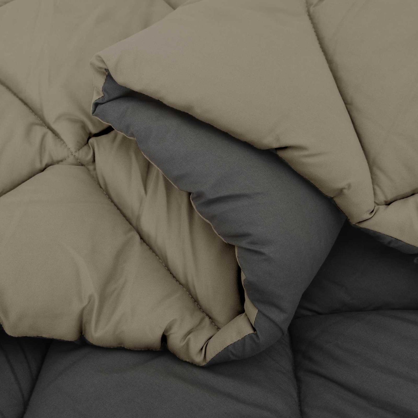 Housse de couette chaude Gris clair et Anthracite 200 x 155 cm Microfibre