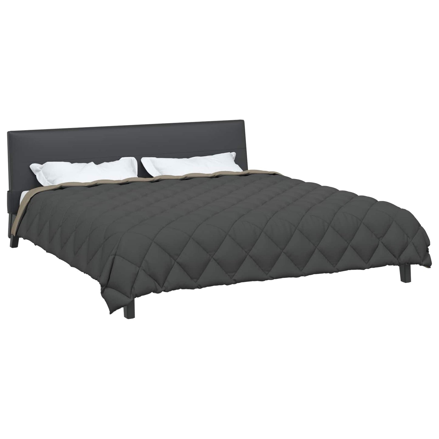 Couette d'hiver gris clair et anthracite 200 x 200 cm microfibre