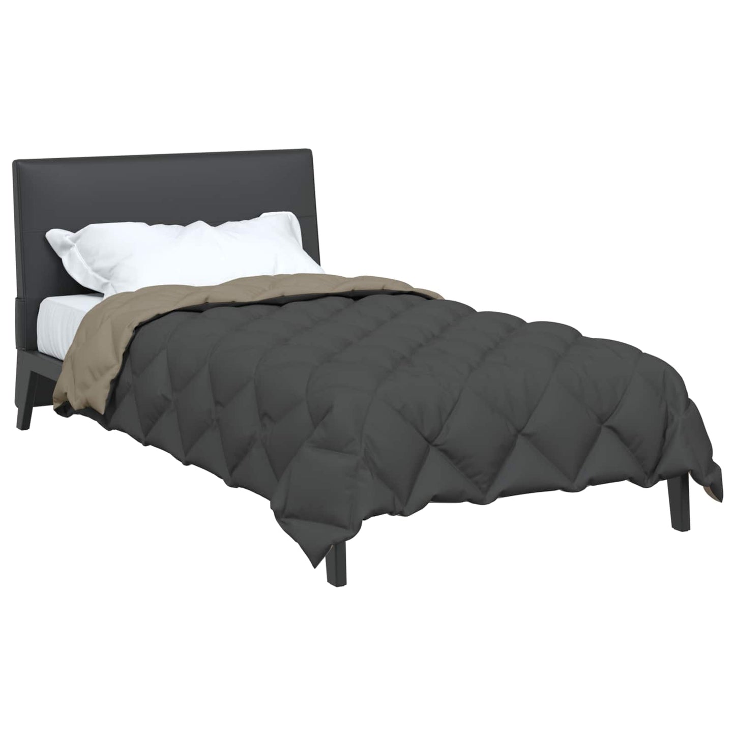 Couette d'hiver gris clair et anthracite 220 x 135 cm microfibre