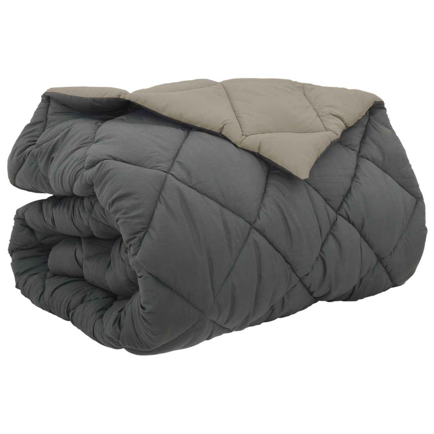 Couette d'hiver gris clair et anthracite 220 x 240 cm microfibre