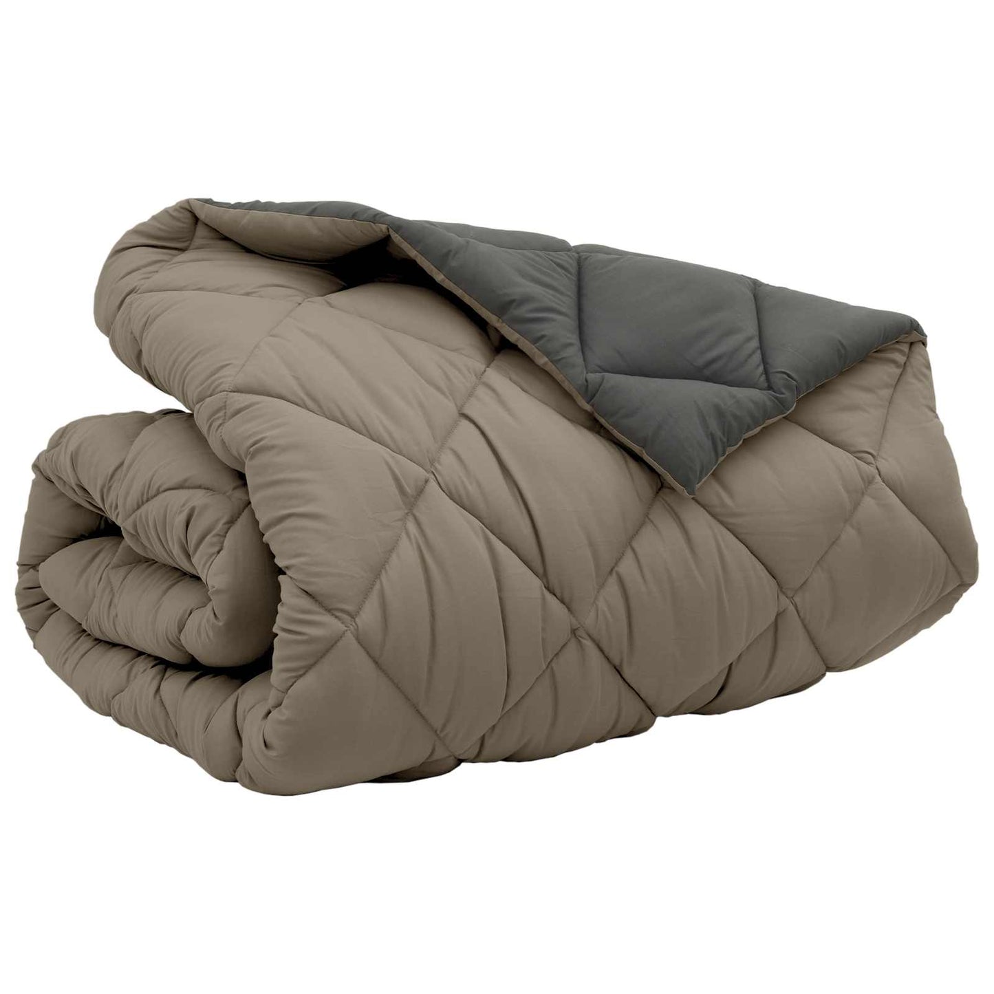 Couette d'hiver Gris clair et anthracite 240 x 260 cm Microfibre