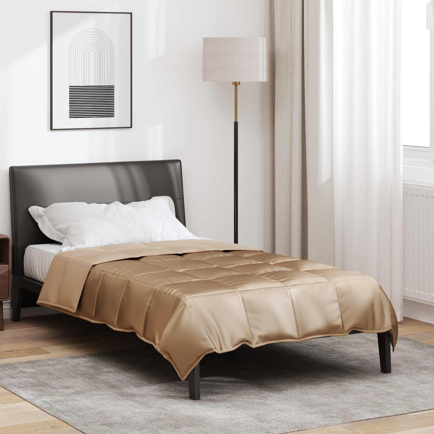 Sommerdecke Gold 200 x 155 cm Satin und Mikrofaser