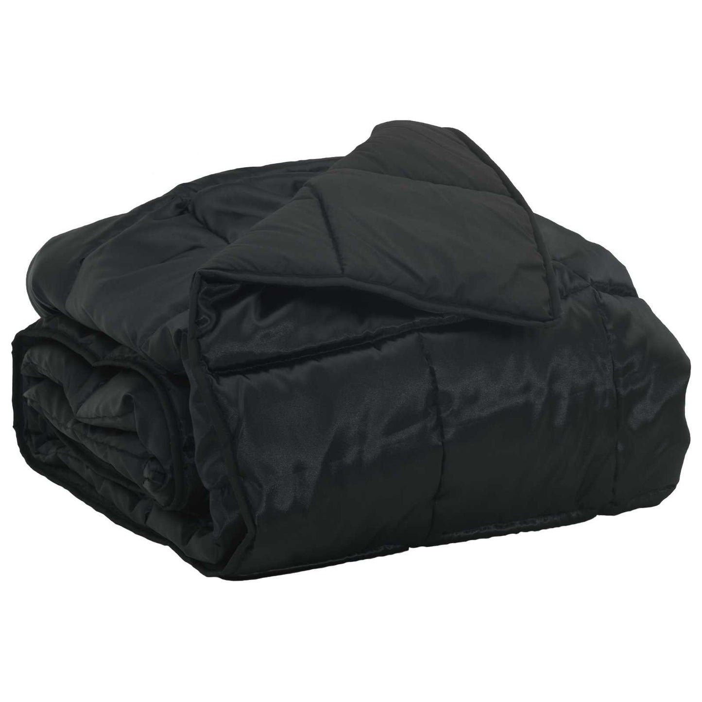Sommerdecke Schwarz 200 x 140 cm Satin und Mikrofaser