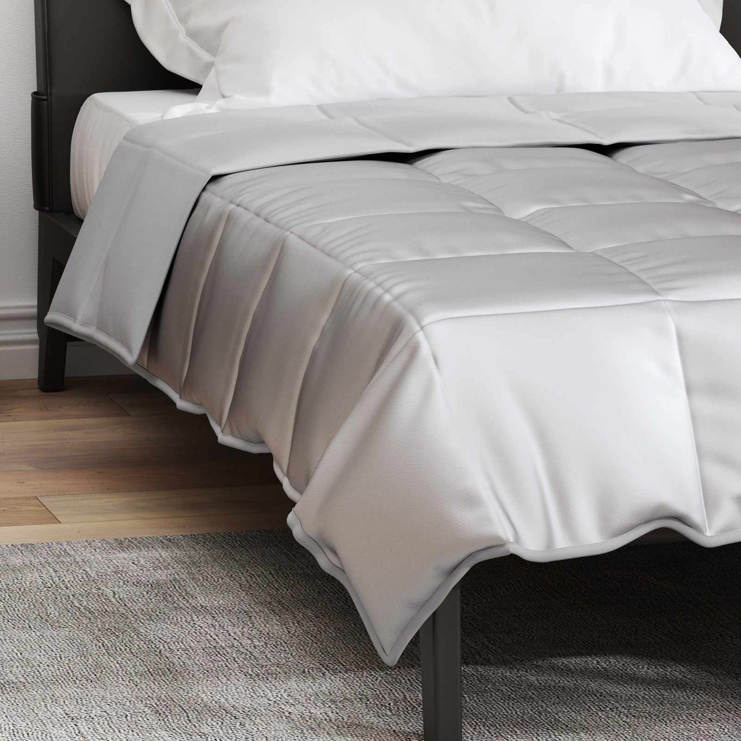 Summer Blanket Silver 200 x 140 cm Satin and Microfiber