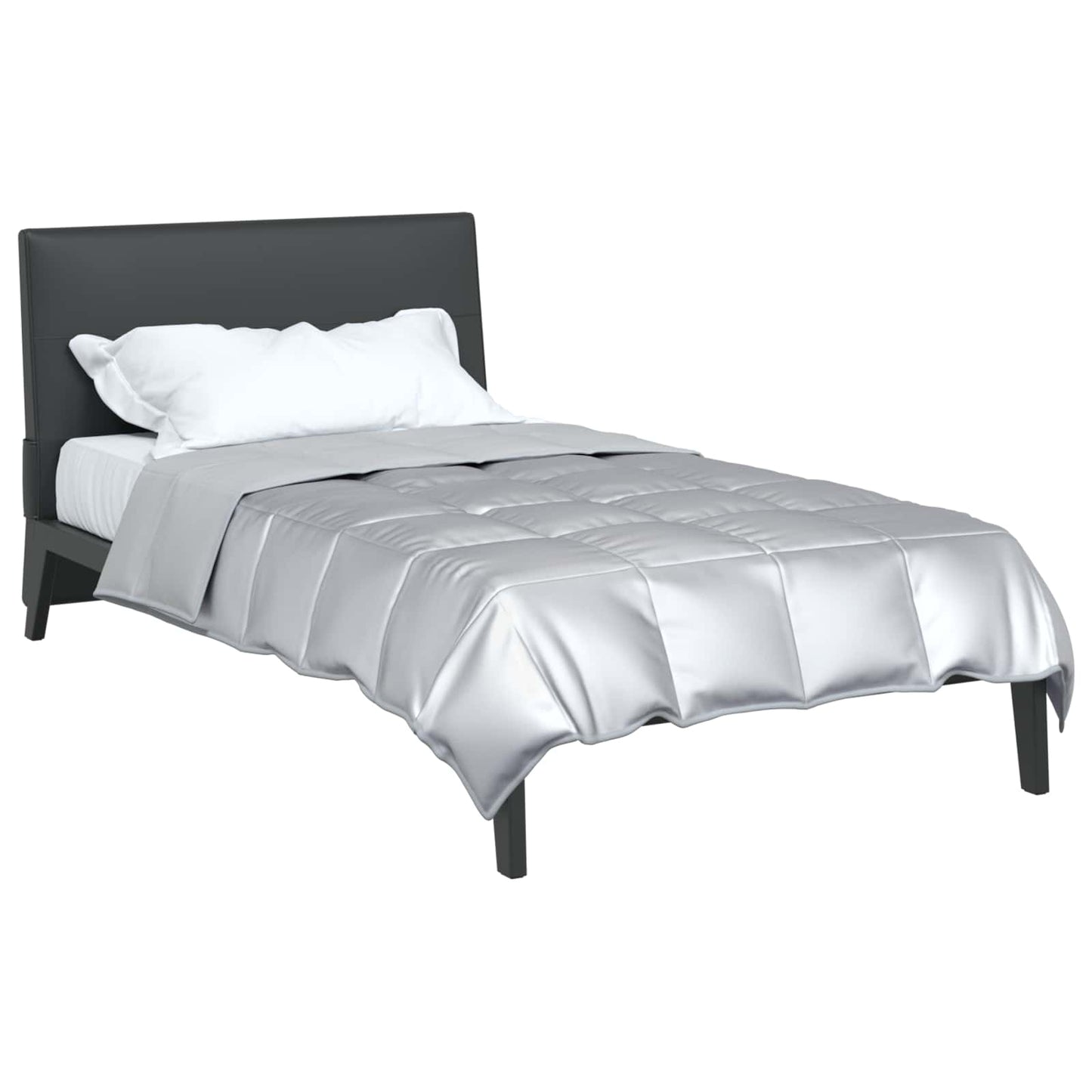 Sommerdecke Silber 220 x 155 cm Satin und Mikrofaser