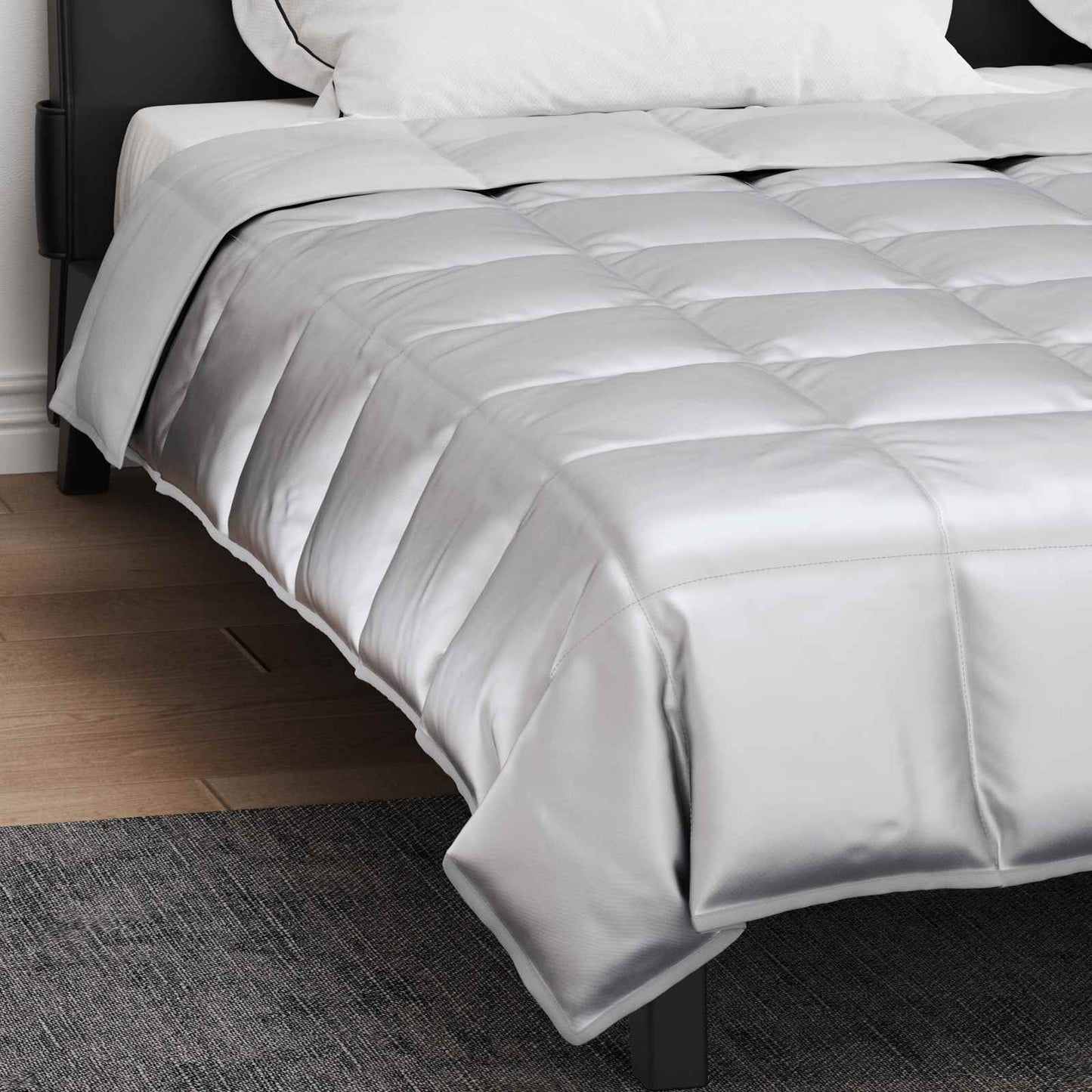 Summer Duvet Silver 220 x 200 cm Satin and Microfiber