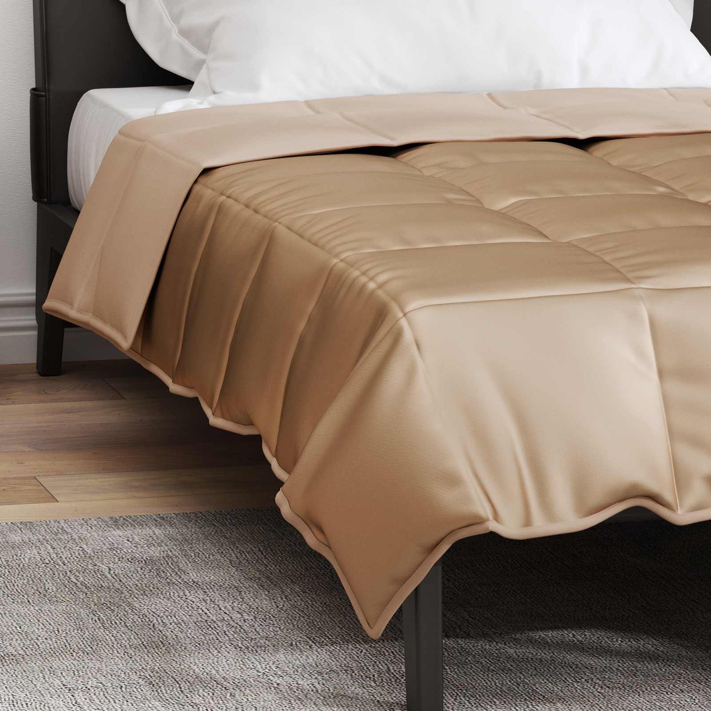 Ganzjahresbettdecke Gold 200 x 155 cm Satin und Mikrofaser