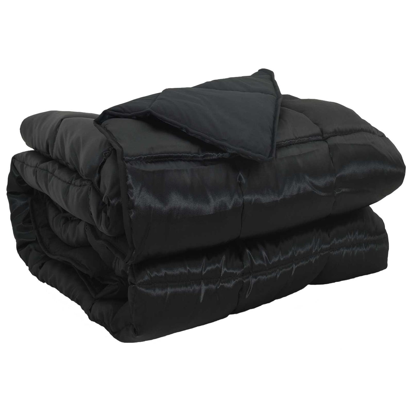 All-Season Duvet Black 200 x 155 cm Satin and Microfiber