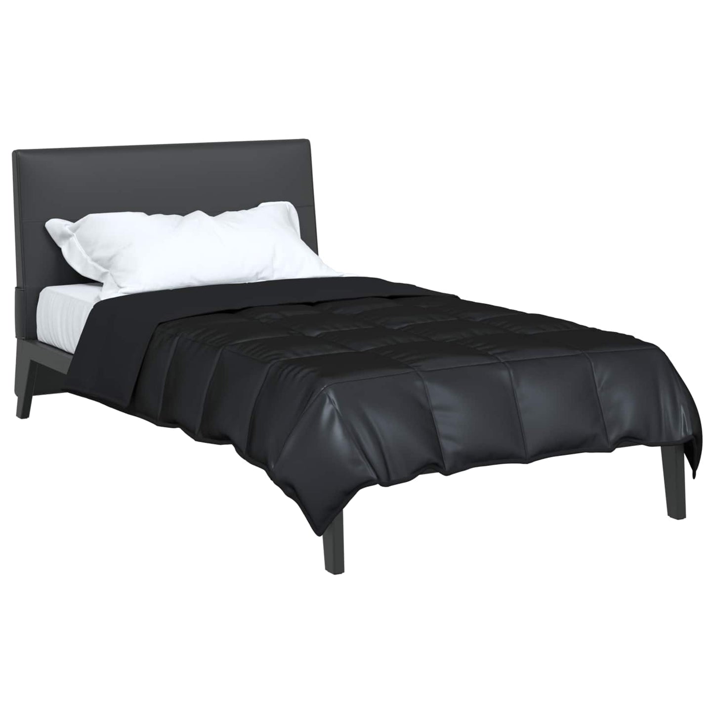 Ganzjahresbettdecke Schwarz 220 x 135 cm Satin und Mikrofaser