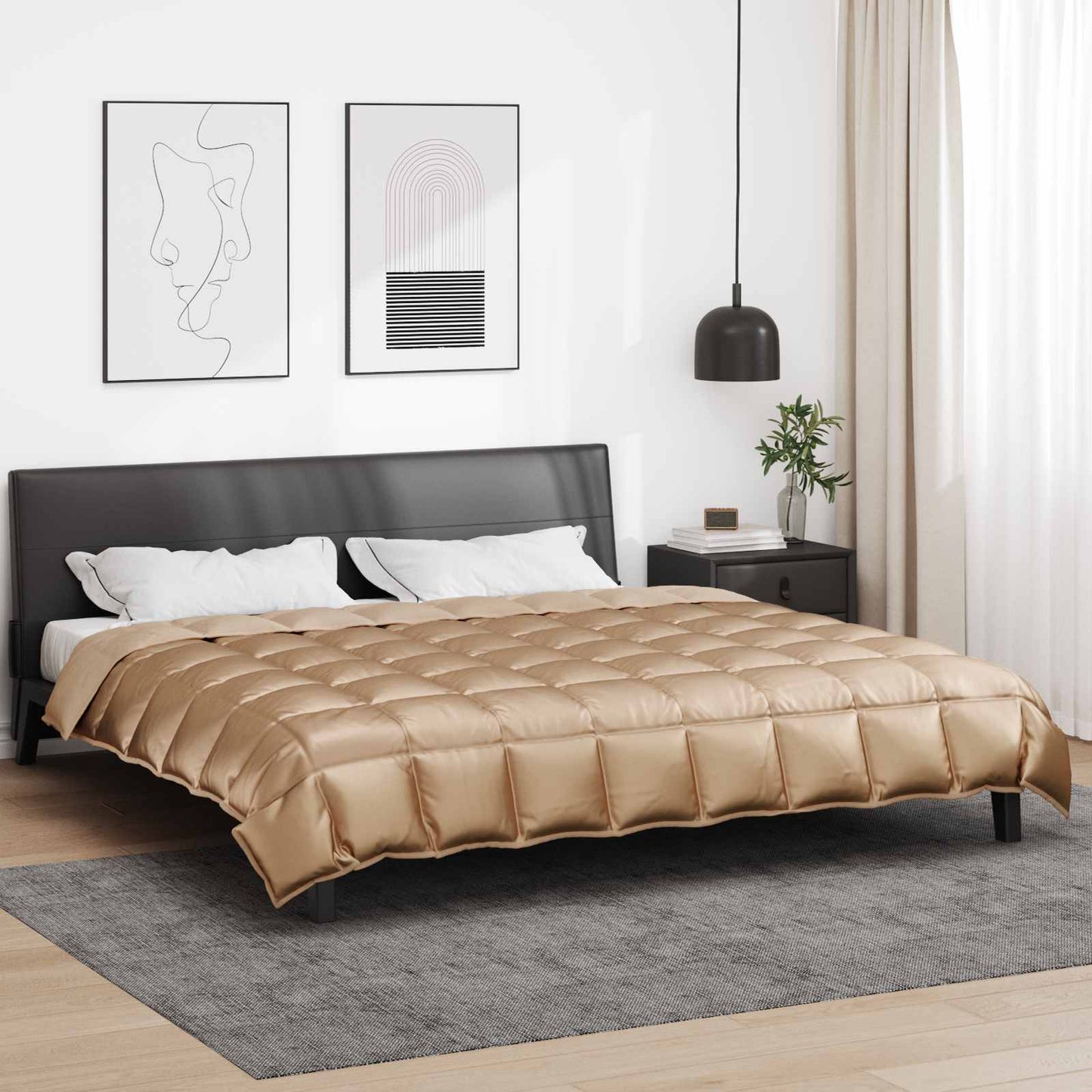 Winterbettdecke Gold 220 x 240 cm Satin und Mikrofaser