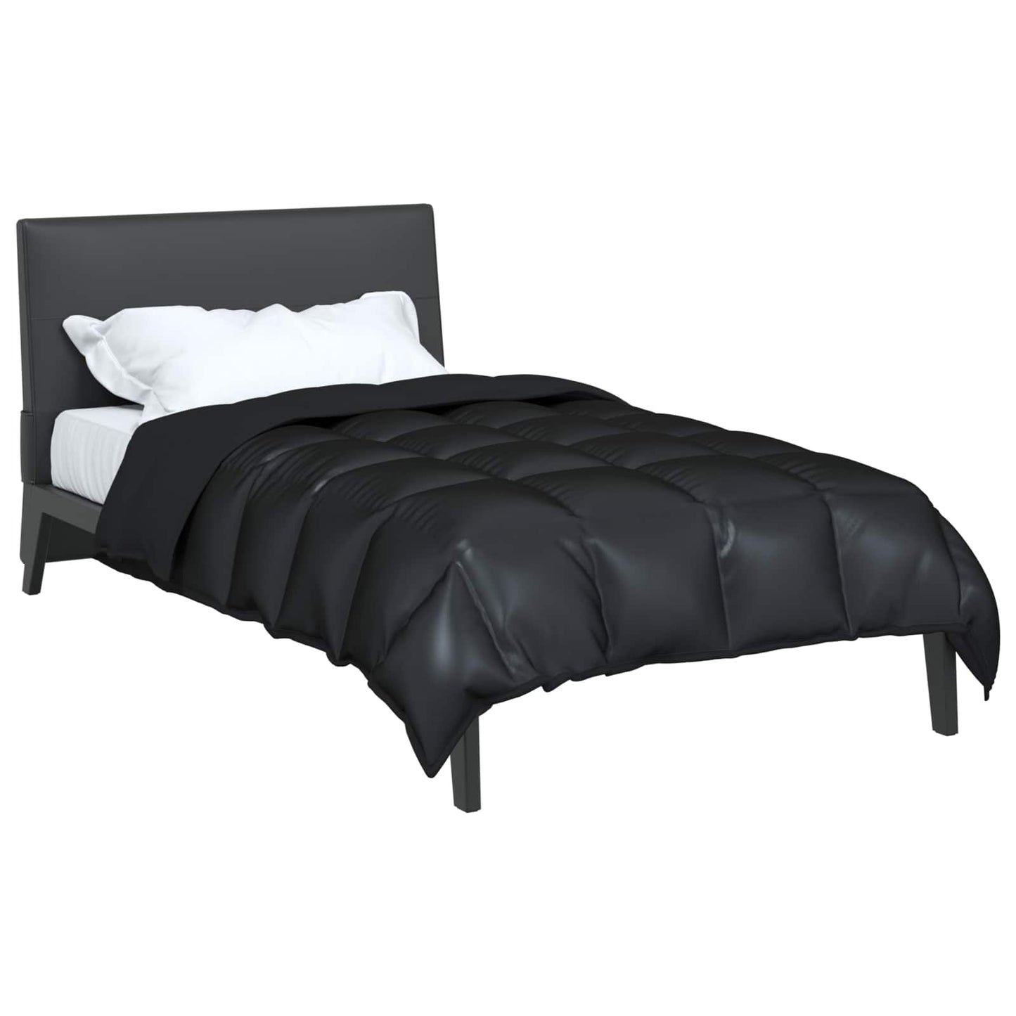 Black Winter Duvet 200 x 155 cm Satin and Microfiber
