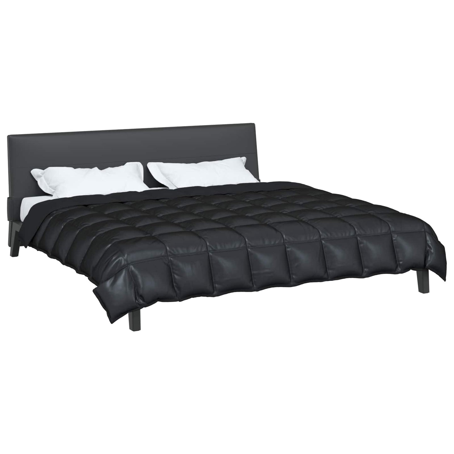 Couette d'hiver noire 240 x 200 cm satin et microfibre