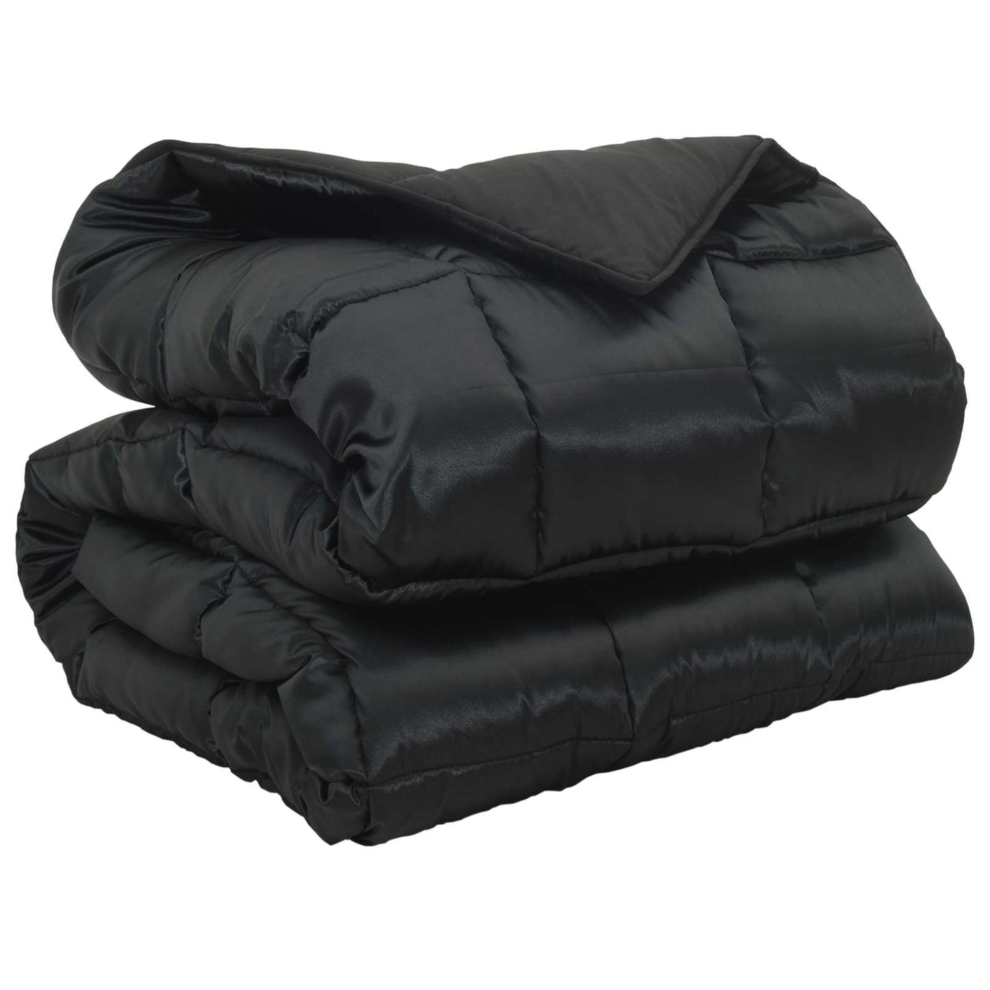 Winterbettdecke Schwarz 240 x 260 cm Satin und Mikrofaser