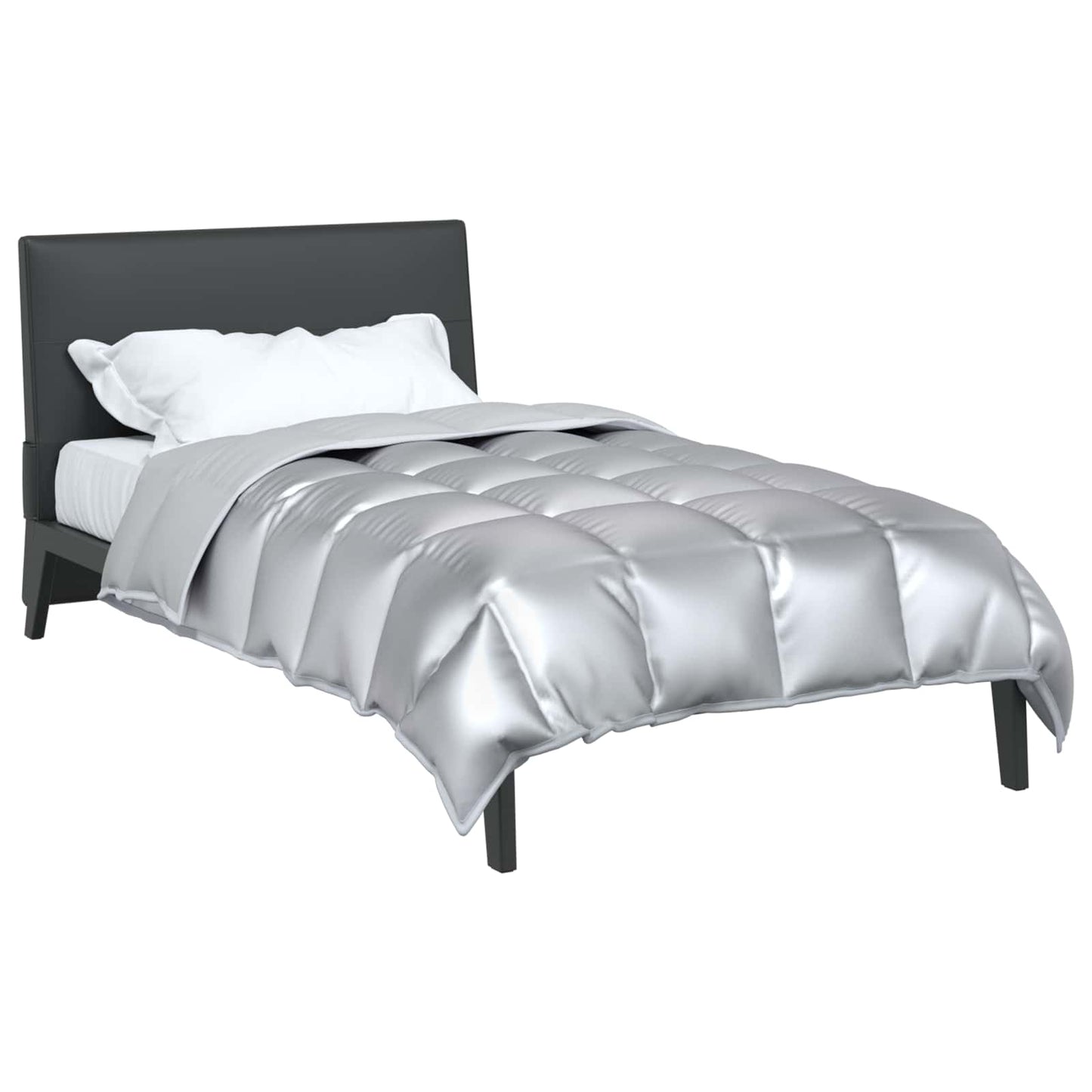 Winterbettdecke Silber 200 x 140 cm Satin und Mikrofaser