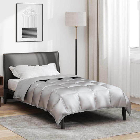 Winterbettdecke Silber 200 x 155 cm Satin und Mikrofaser